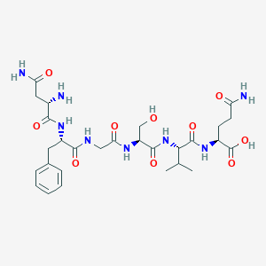 molecular formula C28H42N8O10 B14215705 L-Glutamine, L-asparaginyl-L-phenylalanylglycyl-L-seryl-L-valyl- CAS No. 574749-80-7