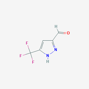 molecular formula C5H3F3N2O B1421571 5-(Trifluoromethyl)-1H-pyrazole-3-carbaldehyde CAS No. 591234-14-9