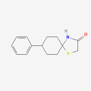 molecular formula C14H17NOS B1421575 8-Phenyl-1-thia-4-azaspiro[4.5]decan-3-one CAS No. 1221791-99-6