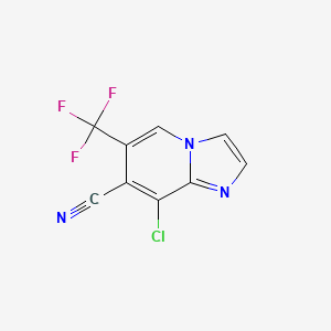 molecular formula C9H3ClF3N3 B1421576 8-Chloro-6-(trifluoromethyl)imidazo[1,2-a]pyridine-7-carbonitrile CAS No. 1221792-55-7