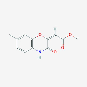 molecular formula C12H11NO4 B1421578 methyl (2E)-(7-methyl-3-oxo-3,4-dihydro-2H-1,4-benzoxazin-2-ylidene)acetate CAS No. 1135585-72-6