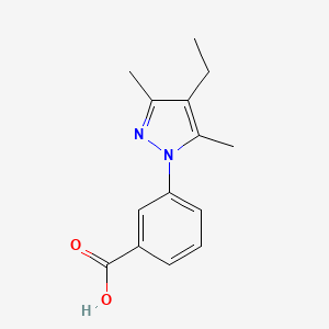 molecular formula C14H16N2O2 B1421579 3-(4-乙基-3,5-二甲基-1H-吡唑-1-基)苯甲酸 CAS No. 1266405-58-6