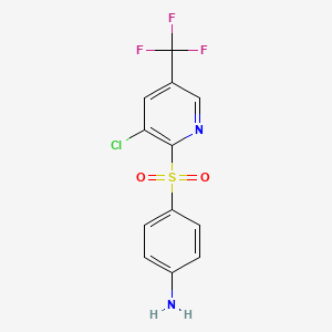 molecular formula C12H8ClF3N2O2S B1421588 4-((3-Chloro-5-(trifluoromethyl)pyridin-2-yl)sulfonyl)aniline CAS No. 1221792-42-2