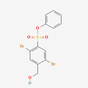 molecular formula C13H10Br2O4S B14215924 Phenyl 2,5-dibromo-4-(hydroxymethyl)benzene-1-sulfonate CAS No. 832726-31-5