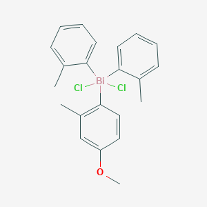 molecular formula C22H23BiCl2O B14216001 Bismuth, dichloro(4-methoxy-2-methylphenyl)bis(2-methylphenyl)- CAS No. 823213-34-9