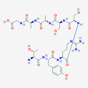 molecular formula C33H53N11O13 B14216002 L-Threonyl-L-tyrosyl-N~5~-(diaminomethylidene)-L-ornithyl-L-seryl-L-seryl-L-alanyl-L-alanylglycine CAS No. 820968-48-7