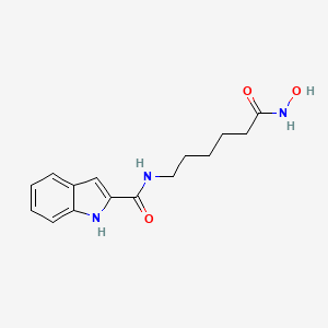 molecular formula C15H19N3O3 B14216047 N-[6-(Hydroxyamino)-6-oxohexyl]-1H-indole-2-carboxamide CAS No. 593251-98-0