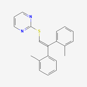 molecular formula C20H18N2S B14216229 Pyrimidine, 2-[[2,2-bis(2-methylphenyl)ethenyl]thio]- CAS No. 780756-11-8