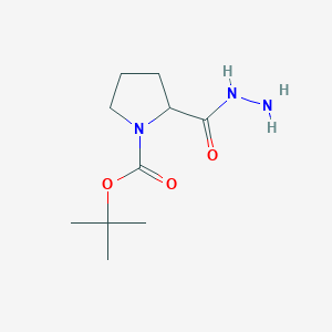 molecular formula C10H19N3O3 B1421625 Tert-butyl 2-(hydrazinecarbonyl)pyrrolidine-1-carboxylate CAS No. 359803-43-3