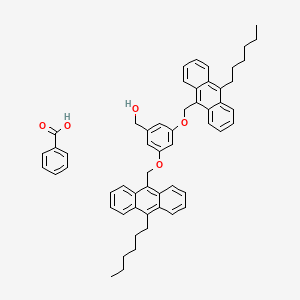 molecular formula C56H58O5 B14216262 Benzoic acid;[3,5-bis[(10-hexylanthracen-9-yl)methoxy]phenyl]methanol CAS No. 823788-30-3