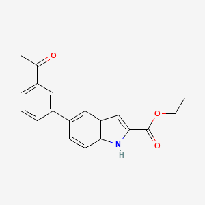 molecular formula C19H17NO3 B14216271 Ethyl 5-(3-acetylphenyl)-1H-indole-2-carboxylate CAS No. 825623-62-9