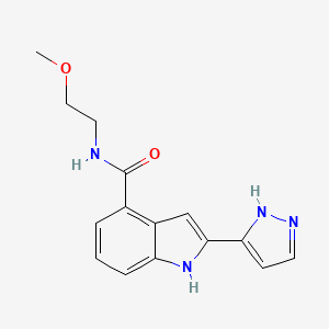 molecular formula C15H16N4O2 B14216342 2-(1,2-Dihydro-3H-pyrazol-3-ylidene)-N-(2-methoxyethyl)-2H-indole-4-carboxamide CAS No. 827317-71-5