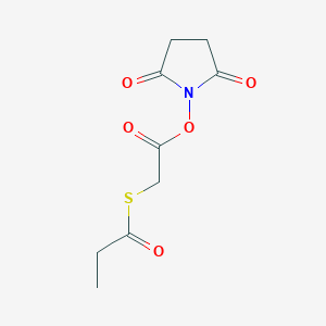 molecular formula C9H11NO5S B14216359 S-{2-[(2,5-Dioxopyrrolidin-1-yl)oxy]-2-oxoethyl} propanethioate CAS No. 570368-46-6