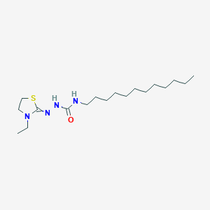 molecular formula C18H36N4OS B14216432 N-Dodecyl-2-(3-ethyl-1,3-thiazolidin-2-ylidene)hydrazine-1-carboxamide CAS No. 628726-97-6