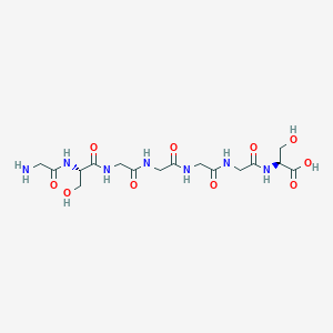 molecular formula C16H27N7O10 B14216563 Glycyl-L-serylglycylglycylglycylglycyl-L-serine CAS No. 824407-04-7