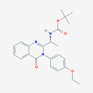 molecular formula C23H27N3O4 B1421662 (R)-Tert-butyl 1-(3-(4-ethoxyphenyl)-4-oxo-3,4-dihydroquinazolin-2-YL)ethylcarbamate CAS No. 473720-84-2