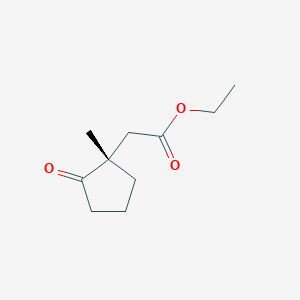 molecular formula C10H16O3 B14216700 Cyclopentaneacetic acid, 1-methyl-2-oxo-, ethyl ester, (1S)- CAS No. 831170-18-4