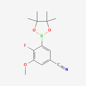 molecular formula C14H17BFNO3 B1421671 4-Fluoro-3-methoxy-5-(4,4,5,5-tetramethyl-1,3,2-dioxaborolan-2-yl)benzonitrile CAS No. 1150561-55-9