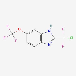molecular formula C9H4ClF5N2O B1421673 2-(Chlorodifluoromethyl)-5-(trifluoromethoxy)-1H-benzimidazole CAS No. 1210386-82-5