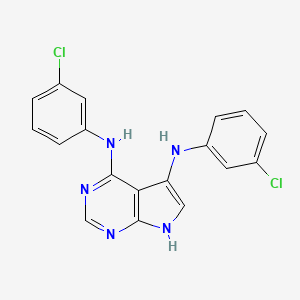 molecular formula C18H13Cl2N5 B14216751 N~4~,N~5~-Bis(3-chlorophenyl)-7H-pyrrolo[2,3-d]pyrimidine-4,5-diamine CAS No. 570387-68-7