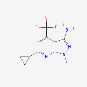 6-cyclopropyl-1-methyl-4-(trifluoromethyl)-1H-pyrazolo[3,4-b]pyridin-3-amine