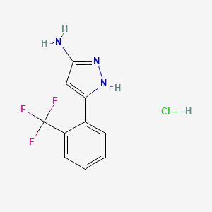 5-[2-(trifluoromethyl)phenyl]-1H-pyrazol-3-amine;hydrochloride