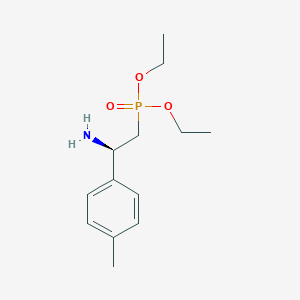 molecular formula C13H22NO3P B14216866 Phosphonic acid, [(2R)-2-amino-2-(4-methylphenyl)ethyl]-, diethyl ester CAS No. 827320-93-4