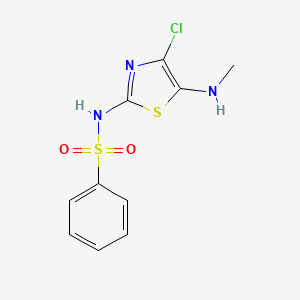 molecular formula C10H10ClN3O2S2 B14216876 Benzenesulfonamide, N-[4-chloro-5-(methylamino)-2-thiazolyl]- CAS No. 828920-71-4