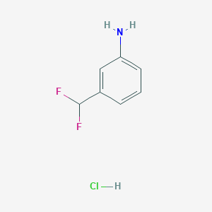 molecular formula C7H8ClF2N B1421690 3-(Difluoromethyl)aniline hydrochloride CAS No. 161363-34-4