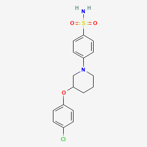 molecular formula C17H19ClN2O3S B14216912 Benzenesulfonamide, 4-[3-(4-chlorophenoxy)-1-piperidinyl]- CAS No. 827322-94-1