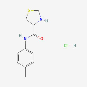 molecular formula C11H15ClN2OS B1421697 N-(4-methylphenyl)-1,3-thiazolidine-4-carboxamide hydrochloride CAS No. 1251923-05-3