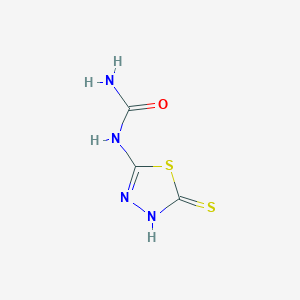 molecular formula C3H4N4OS2 B14216980 N-(5-Sulfanylidene-4,5-dihydro-1,3,4-thiadiazol-2-yl)urea CAS No. 796845-27-7