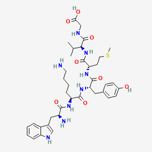 molecular formula C38H54N8O8S B14217113 Glycine, L-tryptophyl-L-lysyl-L-tyrosyl-L-methionyl-L-valyl- CAS No. 573691-84-6