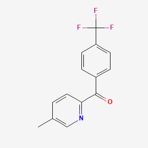 molecular formula C14H10F3NO B1421715 5-Methyl-2-(4-trifluoromethylbenzoyl)pyridine CAS No. 1187166-46-6