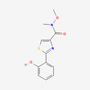 molecular formula C12H12N2O3S B14217158 N-Methoxy-N-methyl-2-(6-oxocyclohexa-2,4-dien-1-ylidene)-2,3-dihydro-1,3-thiazole-4-carboxamide CAS No. 828936-79-4