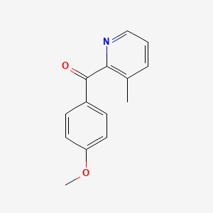 molecular formula C14H13NO2 B1421718 2-(4-Methoxybenzoyl)-3-methylpyridine CAS No. 1187170-82-6