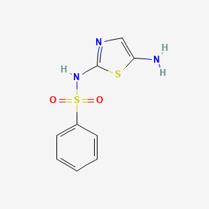 molecular formula C9H9N3O2S2 B14217186 Benzenesulfonamide, N-(5-amino-2-thiazolyl)- CAS No. 828920-36-1