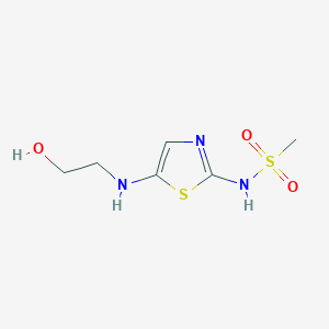 molecular formula C6H11N3O3S2 B14217218 Methanesulfonamide, N-[5-[(2-hydroxyethyl)amino]-2-thiazolyl]- CAS No. 828920-52-1