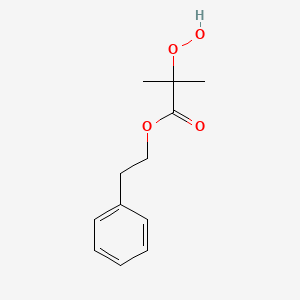 molecular formula C12H16O4 B14217243 Propanoic acid, 2-hydroperoxy-2-methyl-, 2-phenylethyl ester CAS No. 830345-67-0