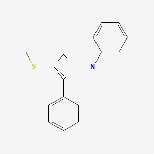 molecular formula C17H15NS B14217261 Benzenamine, N-[3-(methylthio)-2-phenyl-2-cyclobuten-1-ylidene]- CAS No. 749217-52-5