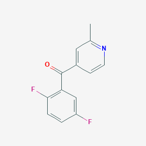 molecular formula C13H9F2NO B1421733 4-(2,5-Difluorobenzoyl)-2-methylpyridine CAS No. 1187167-40-3