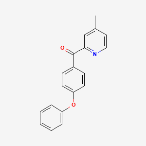 molecular formula C19H15NO2 B1421735 4-Methyl-2-(4-phenoxybenzoyl)pyridine CAS No. 1187163-91-2