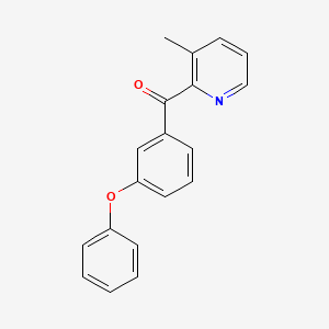 molecular formula C19H15NO2 B1421736 3-Methyl-2-(3-phenoxybenzoyl)pyridine CAS No. 1187170-85-9