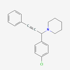 molecular formula C20H20ClN B14217363 Piperidine, 1-[1-(4-chlorophenyl)-3-phenyl-2-propynyl]- CAS No. 592521-47-6