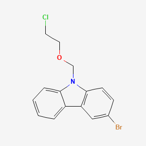 molecular formula C15H13BrClNO B14217366 9H-Carbazole, 3-bromo-9-[(2-chloroethoxy)methyl]- CAS No. 832690-98-9