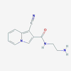 molecular formula C12H12N4O B14217367 N-(2-Aminoethyl)-1-cyanoindolizine-2-carboxamide CAS No. 825639-30-3