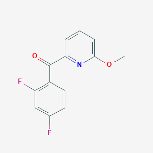 molecular formula C13H9F2NO2 B1421737 2-(2,4-Difluorobenzoyl)-6-methoxypyridine CAS No. 1187165-31-6
