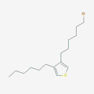 molecular formula C16H27BrS B14217383 3-(6-Bromohexyl)-4-hexylthiophene CAS No. 827346-79-2