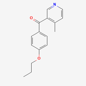 molecular formula C16H17NO2 B1421743 4-Methyl-3-(4-propoxybenzoyl)pyridine CAS No. 1187171-77-2