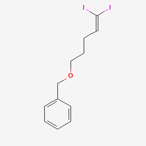 molecular formula C12H14I2O B14217433 Benzene, [[(5,5-diiodo-4-pentenyl)oxy]methyl]- CAS No. 823180-04-7